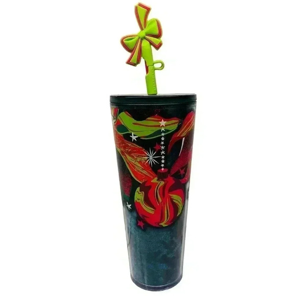 Starbucks Holiday 2023 Venti 24 oz insulate Cup Tumbler Green Ornaments & Topper - Picture 2 of 6